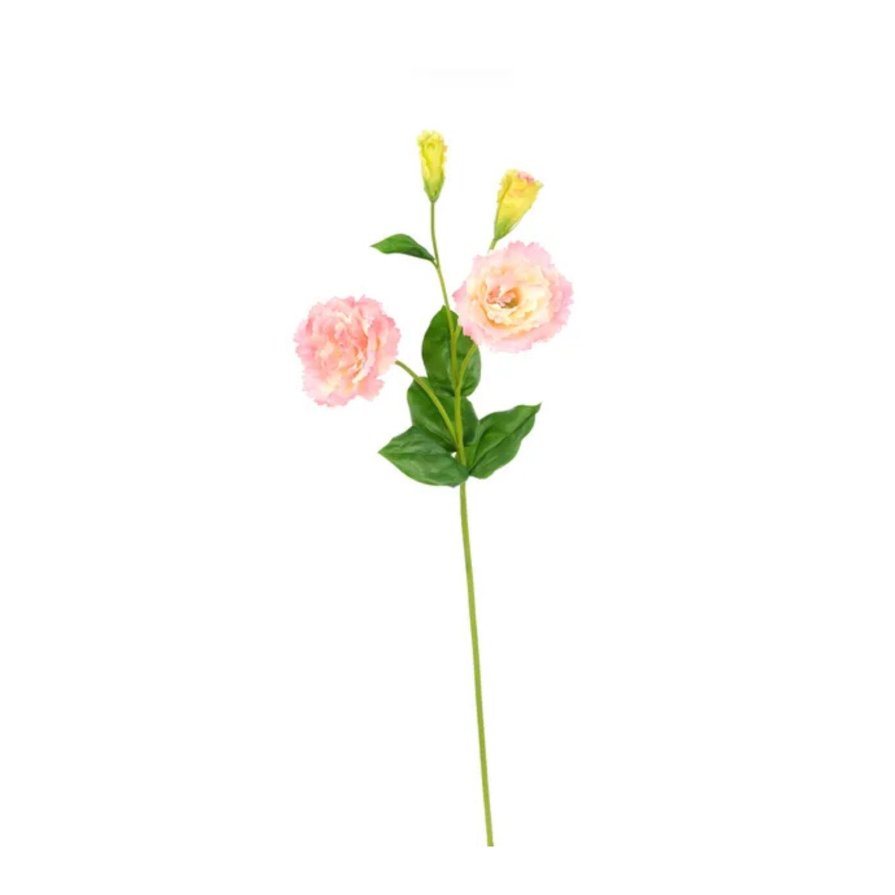 Real Touch Pink/Yellow Lisianthus Spray | 24.5" Artificial Floral Stem-FL001822